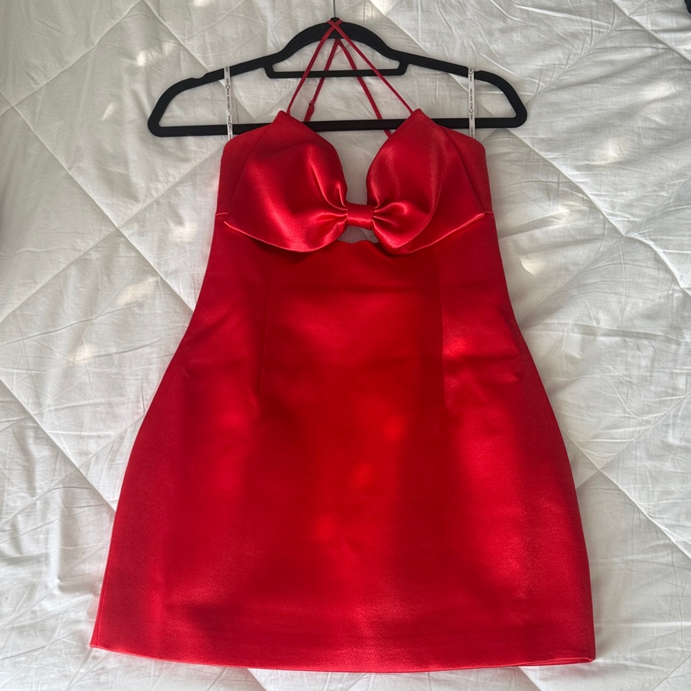 Elegant Red Satin Dress